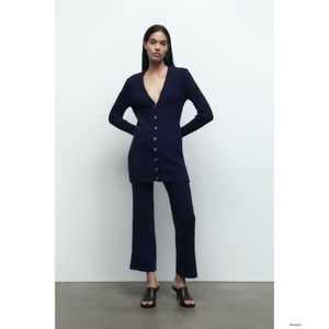 COPY - ZARA GOLD BUTTON RIBBED KNIT SET